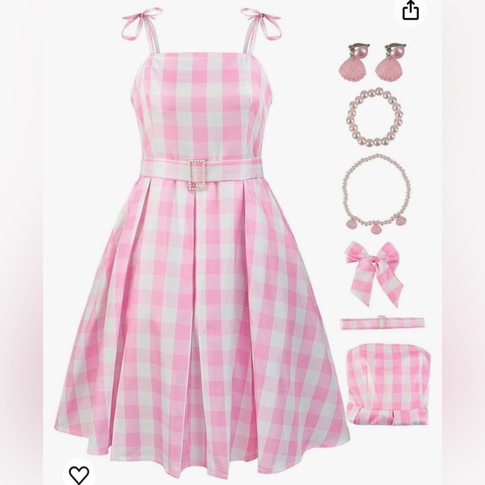 Barbie Pink Gingham Dress from movie w accessories